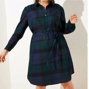 🆕 Loft Plaid Shirt Dress Sz 20